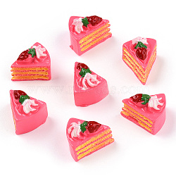 Triangle Cake Resin Decoden Cabochons, Imitation Food, Deep Pink, 15x12x13mm(CRES-R183-23B)
