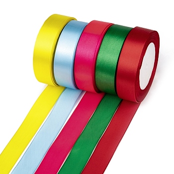 Satin Ribbon, Mixed Color, 1 inch(25mm), 25yards/roll(22.86m/roll), 5rolls/group, 125yards/group