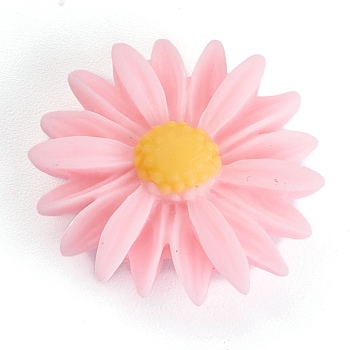 Flower Plastic Diamond Painting Magnet Cover Holder, for DIY Diamond Painting Colored Art, Platinum, Pink, 26x10mm