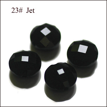 Imitation Austrian Crystal Beads, Grade AAA, Faceted, Flat Round, Black, 8x4.5mm, Hole: 0.9~1mm