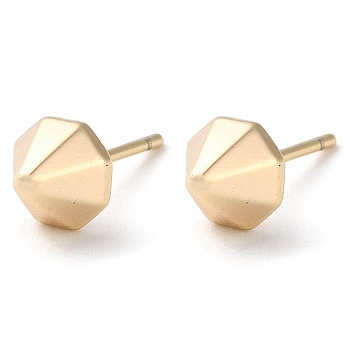Brass Stud Earrings for Women, Cone, Real 18K Gold Plated, 6.5mm, Hole: 0.8mm