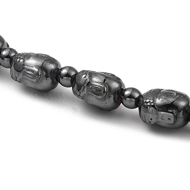 Buddha's Head Synthetic Non-Magnetic Hematite Beaded Necklaces for Women Men(NJEW-E097-03)-2