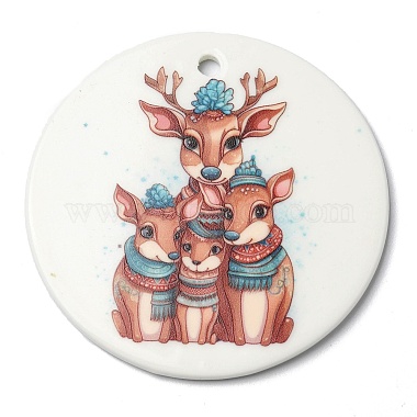 Colorful Deer Porcelain Big Pendants