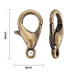 Antique Bronze Alloy Lobster Claw Clasps(X-E102-NFAB)-4