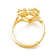 Real 18K Gold Plated Brass Alphabet Adjustable Rings(RJEW-M139-18W)-3