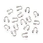 Brass Wire Guardian and Protectors, Platinum, 5x4x1mm, Hole: 0.7mm(KK-WH0085-01P-RS)