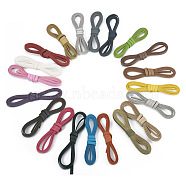 20 Strands 20 Colors Flat Imitation Leather Cord, with Metallic Wire Twist Ties, Mixed Color, 5x1mm, about 1.09 Yards(1m)/Strand, 1 strand/color(WL-TA0001-01)