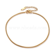 Vacuum Plating 304 Stainless Steel Box Chain Bracelets, with Lobster Claw Clasps, Golden, 7-3/8 inch(18.8cm)(BJEW-JB05795)