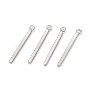 304 Stainless Steel Pendants, Cuboid, Stainless Steel Color, 23x3x1.5mm, Hole: 1.6mm(STAS-Z034-17C-P)