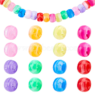 SUPERFINDINGS 200Pcs 8 Colors Acrylic European Beads, Imitation Gemstone, Large Hole Beads, Rondelle, Mixed Color, 9mm, Hole: 4mm, 25pcs/color(MACR-FH0001-05)