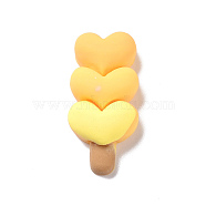 Cute Opaque Resin Decoden Cabochons, Ice Cream with Heart, Imitation Food, Yellow, 32x15x8mm(RESI-L037-09A)