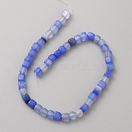 Natural Agate Beads Strands, Cube, 6~8.5x6~8.5x5.5~9mm, Hole: 1mm, about 48pcs/strand, 13.58''(34.5cm)(G-TAC0012-03)