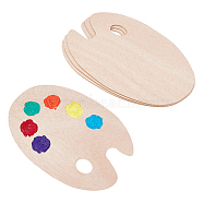 Wooden Painting Palette, Oval, for DIY Art Craft Painting, BurlyWood, 298x196x3mm, 4pcs/set(DIY-PH0026-80)