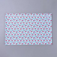 PU Leather Fabric, Garment Accessories, for DIY Crafts, Flamingo and Monstera Leaf Pattern, Colorful, 30x20x0.1cm(AJEW-WH0148-15D)