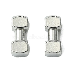 304 Stainless Steel Findings, Dumbbell, Stainless Steel Color, 7x3x3mm(STAS-Q321-06P)