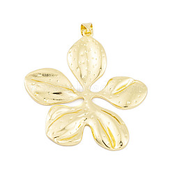 Rack Plating Brass Pendants, Cadmium Free & Lead Free, Long-Lasting Plated, Flower, Real 18K Gold Plated, 43x40.5x2mm, Hole: 4x3mm(KK-P269-03G)