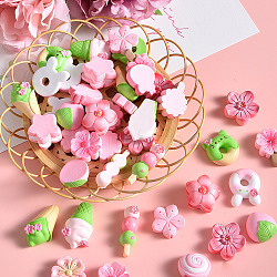 Opaque Resin Imitation Food Decoden Cabochons, Macarons Color Cute Food, Mixed Color, 17~27x16~20x5.5~9mm(RESI-F045-03M)