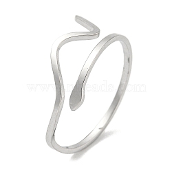 304 Stainless Steel Rings, Snake, Stainless Steel Color, Inner Diameter: 19mm(RJEW-M045-03P)