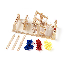 Pine Wood Knitting Looms, with Yarns and Shuttles, Bisque, 36.3x15x14cm(TOOL-WH0099-01)
