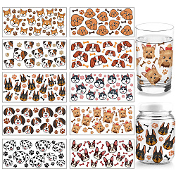 PVC DIY Heat Transfer Paper, for UV Sublimation Cup, Dog, 110x240mm, 10 style, 1pc/style, 10pcs/set(DIY-WH0517-024)