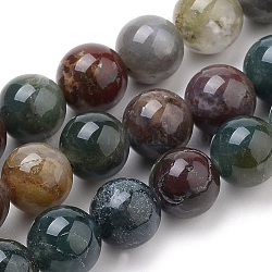 Natural Indian Agate Beads Strands, Round, 8mm, Hole: 1mm, about 47~49pcs/strand, 15.7 inch(G-S259-31-8mm)