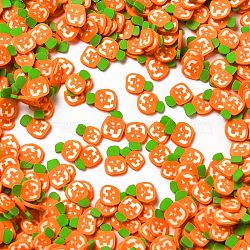 Halloween Handmade Polymer Clay Cabochons, for Nail Art Decoration, Pumpkin, Orange, 5x4x0.5mm, about 3846pcs/100g(X-CLAY-F005-01)