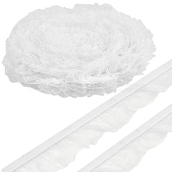 20 Yards Lace Trim, Polyester Lace Ribbon Edge Trimmings, for Sewing and Bridal Wedding Decoration, White, 25x1mm(ORIB-GF0001-04B)