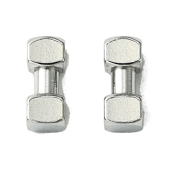 304 Stainless Steel Findings, Dumbbell, Stainless Steel Color, 7x3x3mm