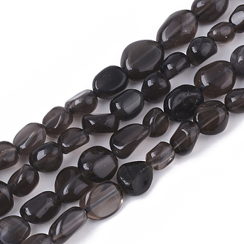 Natural Obsidian Beads Strands, Nuggets, Tumbled Stone, 5~11x5~8x3~6mm, Hole: 0.8mm, about: 52~56pcs/Strand, 15.94 inch(40.5cm)