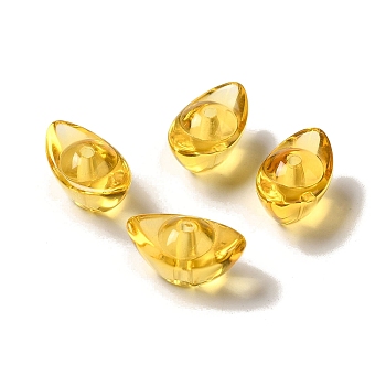 Glass Beads, Shoe-Shaped Gold Ingot, Gold, 8x15x9mm, Hole: 1.4mm