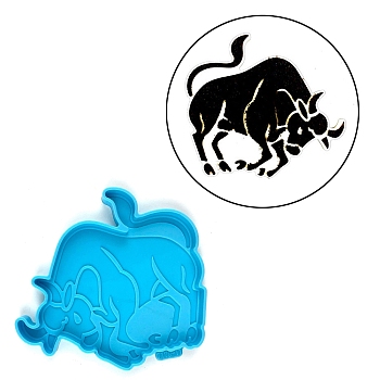 Constellation Silicone Cup Mat Molds, Resin Coaster Molds, UV Resin & Epoxy Resin Craft Making, Taurus, 114x125x9mm