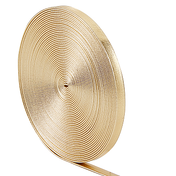 5M Flat Imitation Leather Cord, for Pillow Decor, Gold, 5x0.8mm, about 5.47 Yards(5m)/Roll