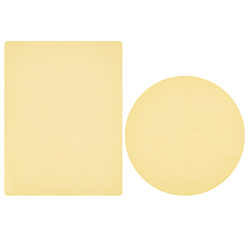 2 Sheets 2 Styles Pottery Wheel Mat Cloth, PVA Absorbent Towel Clay Sculpture Auxiliary Tool, Pottery Machine Accessories, Rectangle & Flat Round, Light Khaki, 320~428x318~320x0.1~0.5mm, 1 sheet/style