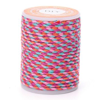 4-Ply Polycotton Cord Metallic Cord, Handmade Macrame Cotton Rope, for String Wall Hangings Plant Hanger, DIY Craft String Knitting, Orchid, 1.5mm, about 4.3 yards(4m)/roll