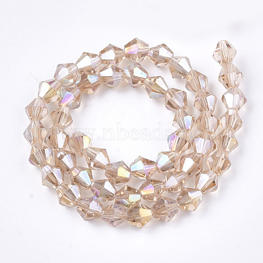 Chapelets de perles en verre galvanoplastique(X-EGLA-Q118-6mm-B10)-2