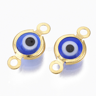 Golden Blue Evil Eye Lampwork Links