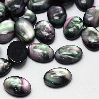 Black Oval Resin Cabochons