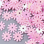 Ornament Accessories, PVC Plastic Paillette/Sequins Beads, AB Color, Flower, Pink, 8.5x0.5mm, Hole: 1mm, about 2000pcs/50g(X-PVC-R022-022B)
