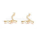 PVD Vacuum Plating 304 Stainless Steel Chain Extender, Long-Lasting Plated, with Cord Ends and Alloy Lobster Claw Clasps, Golden, 30mm, Extend Chain: 28x3mm, Cord End: 8x3mm, Inner Diameter: 2.5mm(STAS-I120-29A-G)