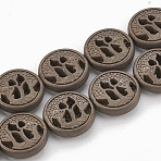 Electroplate Non-magnetic Synthetic Hematite Beads Strands, Matte Style, Flat Round, Copper Plated, 12~12.5x4~4.5mm, Hole: 1mm, about 32pcs/strand, 16.14 inch(G-N0322-04H)