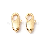 Brass Lobster Claw Clasps, Real 18K Gold Plated, 9x4.5x3mm, Hole: 0.8mm(KK-K339-12B-G)