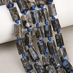 Natural Glaucophane Beads Strands, Column, Faceted, 11~18x6~11mm, Hole: 1.2~1.6mm, about 20~25pcs/strand, 15.16~15.55''(38.5~39.5cm)(G-A314-A08-01)