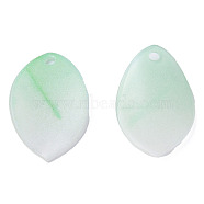 Plastic Pendants, Leaf, Medium Aquamarine, 23x14x2.5mm, Hole: 1.6mm(KY-N015-163)