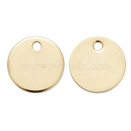 304 Stainless Steel Charms, Flat Round, Stamping Blank Tag, Real 18k Gold Plated, 10x1mm, Hole: 1.5mm(STAS-F174-06G)