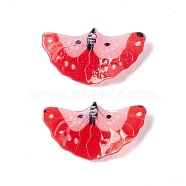 Plastic Heat Shrink Film Pendants, Butterfly, Red, 18x33x3mm, Hole: 1mm(FIND-E028-01F)