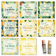 10 Sheets Paper Lip Balm Adhesive Label Stickers, Lemon, 50x50mm, 8 styles/sheet(STIC-WH0026-032)