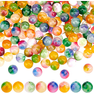 BENECREAT 128Pcs 8 Colors Natural Dyed White Jade Gemstone Bead Strands, Round, Mixed Color, 10mm, Hole: 1.2mm, 16pcs/color(G-BC0001-38)