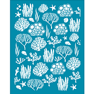 Silk Screen Printing Stencil, for Painting on Wood, DIY Decoration T-Shirt Fabric, Ocean Themed Pattern, 100x127mm(DIY-WH0341-138)