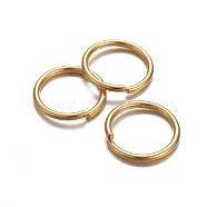 304 Stainless Steel Open Jump Rings, Real 24K Gold Plated, 12x1.2mm, Inner Diameter: 9.5mm(STAS-L187-12x1.2mm-G)