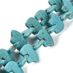 Synthetic Turquoise Beads Strands, Animal, 13x18x7mm, Hole: 1.2mm, about 30pcs/strand, 14.76 inch(37.5cm)(G-C101-B01-01)